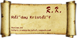 Ráday Kristóf névjegykártya